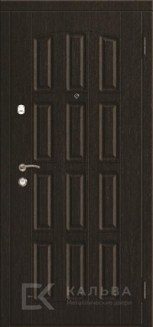 Фото «Железная дверь венге с филёнками внутри орех №12»