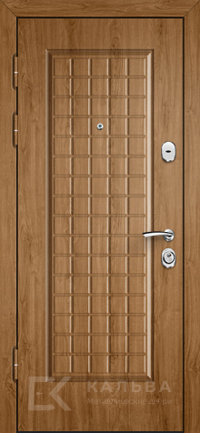 Фото №2 «Металлическая дверь темный графит с МДФ дуб решетка №10»