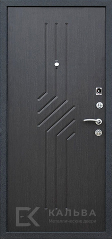 Фото №2 «Железная дверь антрацит с фрезеровкой внутри коричневая ромбами №57»